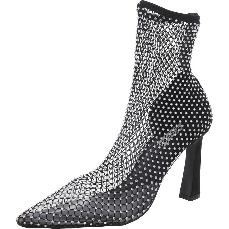 Steve Madden Women’s Black Saphina Mesh Rhinestone Wedge Heels |Steve Madden In Lebanon