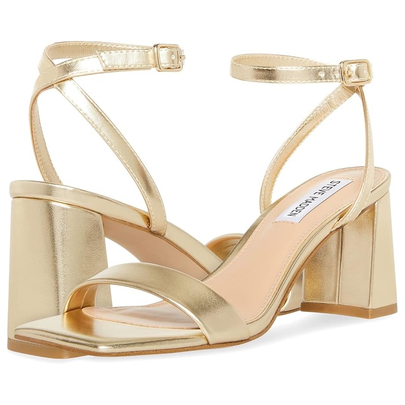 Steve Madden Women’s Gold Synthetic Luxe Heeled Sandal |Steve Madden In Lebanon