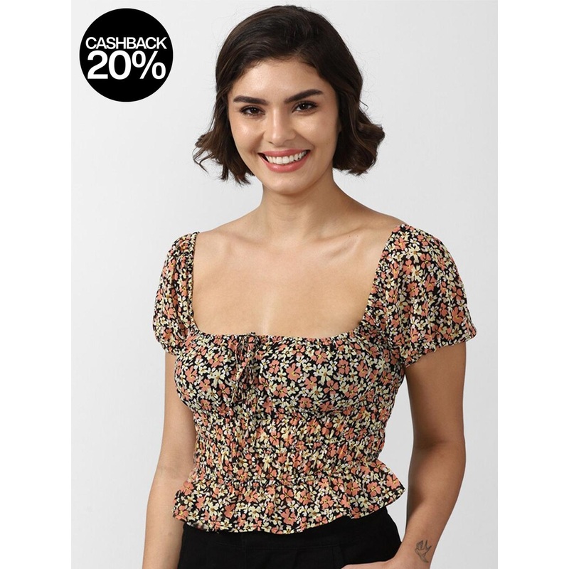 Forever 21  Women’s Black Floral Blouses | Forever 21 In Lebanon