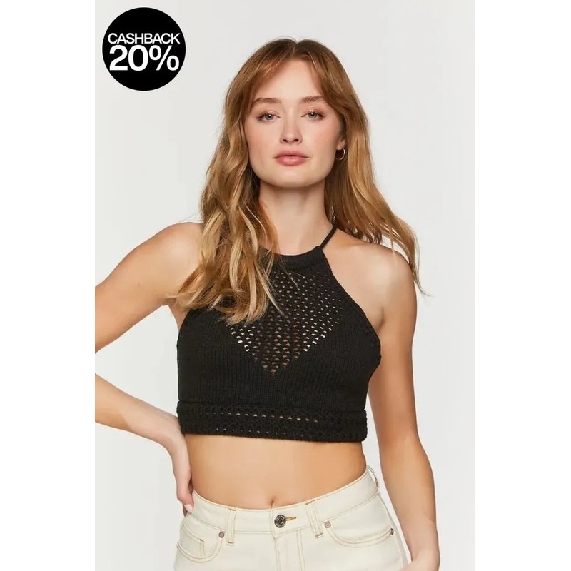 Forever 21 Women’s Black Knitted Sleeveless Crop Top |Forever 21 In Lebanon