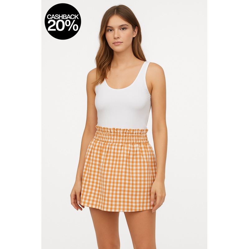 Forever 21 Women’s Maple & White Checkered Skirt | Forever 21 In Lebanon