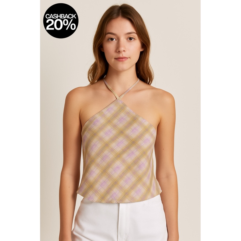 Forever 21 Women’s Multi Plaid Tie-Neck Top | Forever 21 In Lebanon