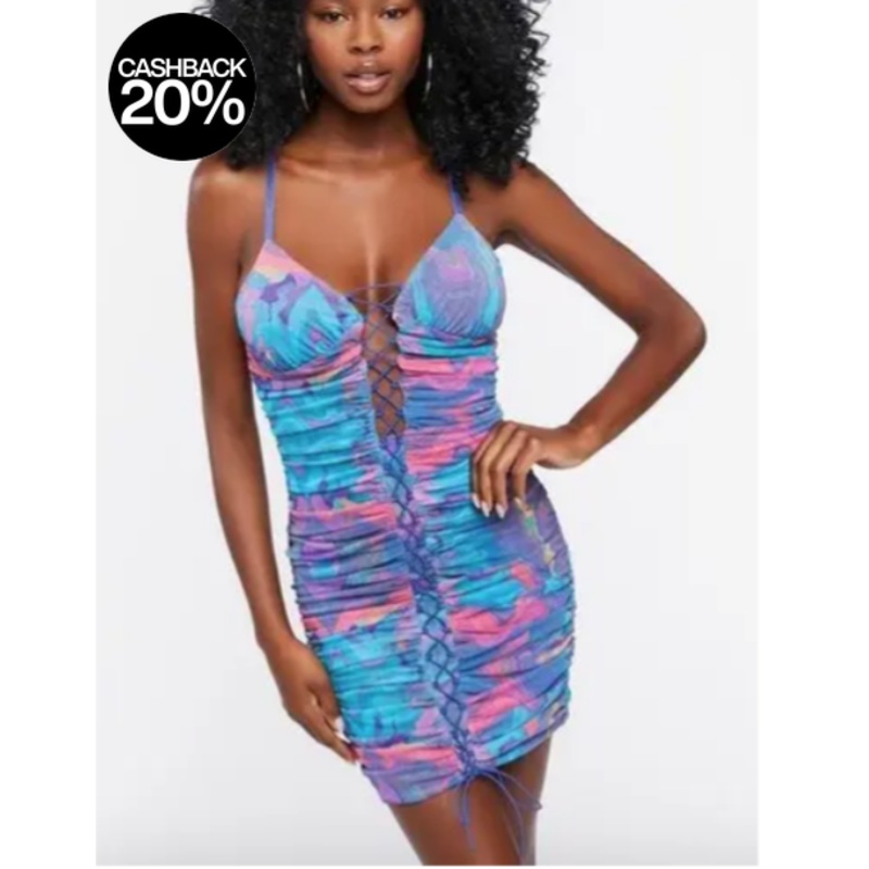 Forever 21 Women’s Multicolor Ruching Sleeveless Mini Dress |Forever 21 In Lebanon