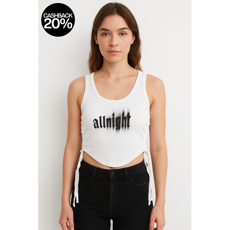 Forever 21 Women’s White Lace-Up Cropped Top | Forever 21 in Lebanon