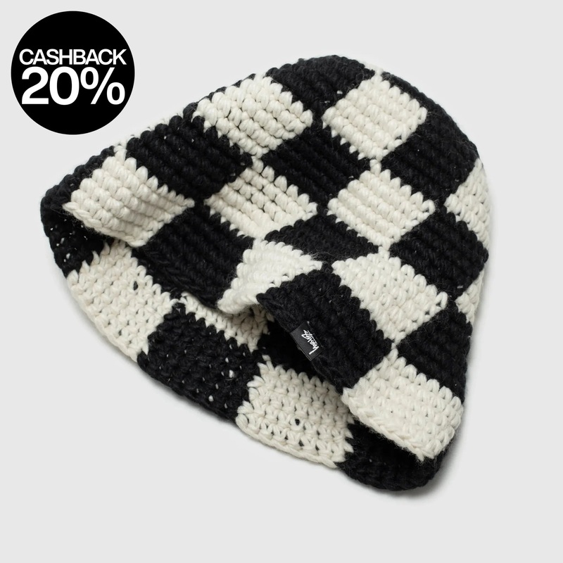 Forever21 Women’s Black & White Checker Knit Bucket Hat | Forever21 In Lebanon