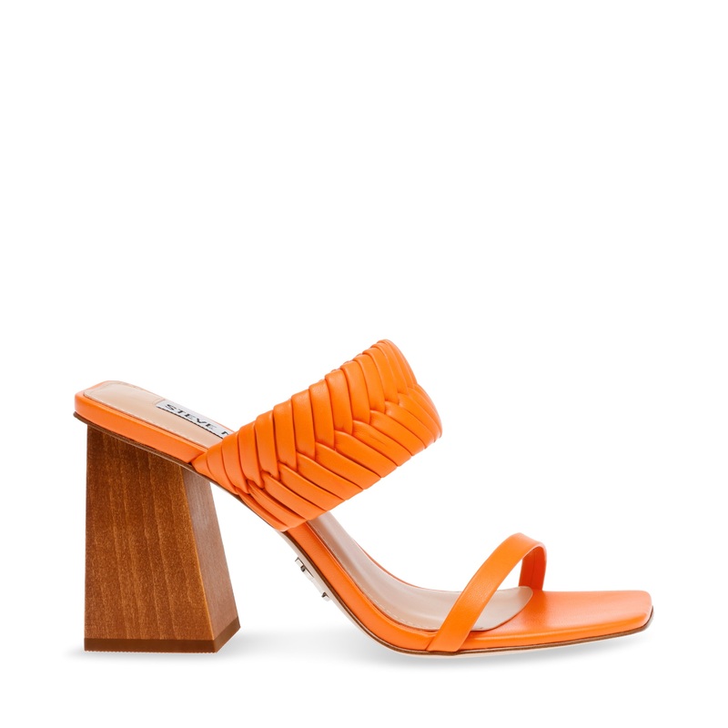 Steve Madden Women’s Orange Synthetic Raver Heeled Sandal |Steve Madden In Lebanon