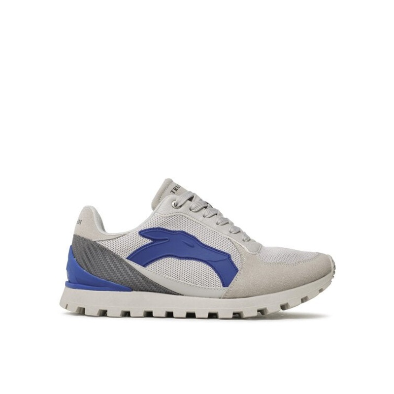 Trussardi Men’s Grey-Blue Club Runner Sneakers |Trussardi In Lebanon