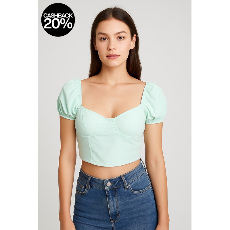 Forever 21 Women’s Light Aqua Off Shoulder Sleeveless Crop Top |Forever 21 In Lebanon