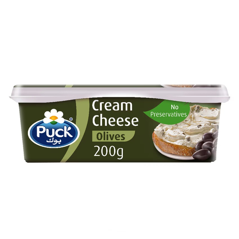 Puck Cream Cheese Tubs Olive 200g | Puck In Lebanon