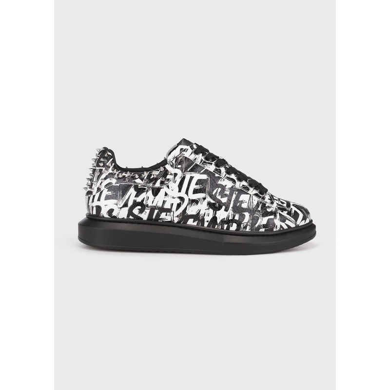 Steve Madden Men’s Black & White Synthetic Frost Sneakers  |Steve Madden In Lebanon