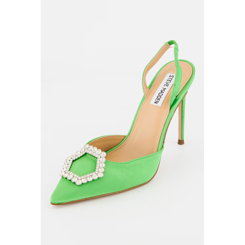 Steve Madden Women’s Green Satin Vionnet Heels |Steve Madden In Lebanon