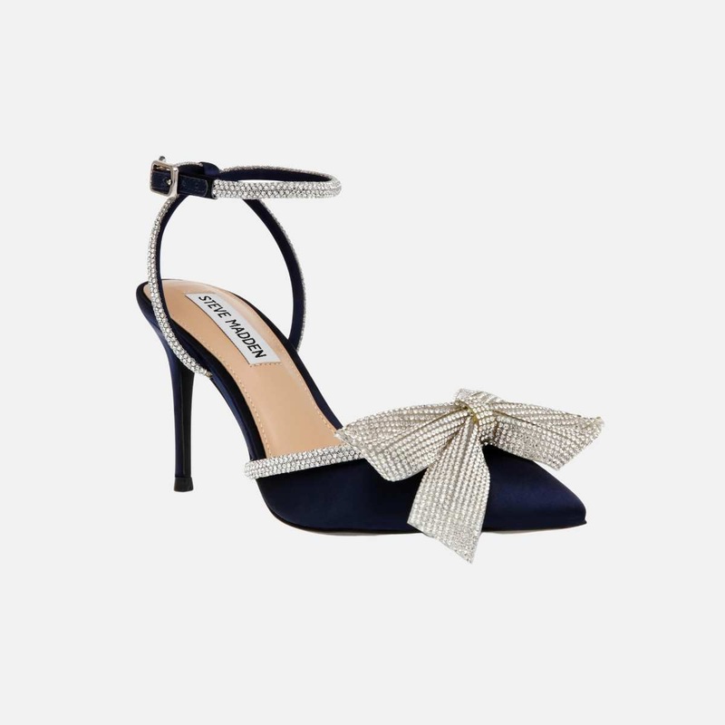 Steve Madden Women’s Navy Satin Luminoso Sandals | Steve Madden In Lebanon