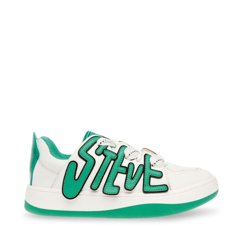 Steve Madden Women’s White & Green Synthetic Retro Lite Sneakers |Steve Madden In Lebanon