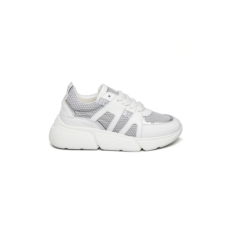 Steve Madden Women’s White Mashup mesh leather sneakers |Steve Madden In Lebanon
