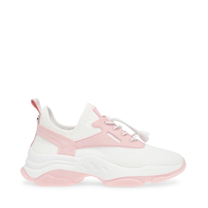Steve Madden Women’s White & Pink Match-E Sneakers |Steve Madden In Lebanon