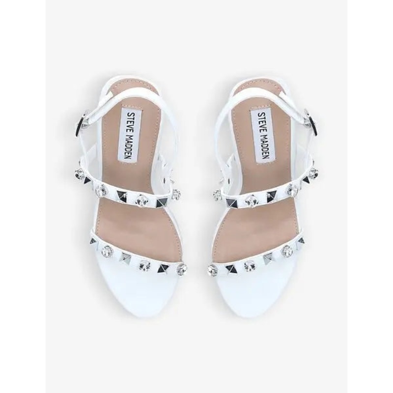 Steve Madden Women’s White Synthetic Prime Time Sandals |Steve Madden In Lebanon