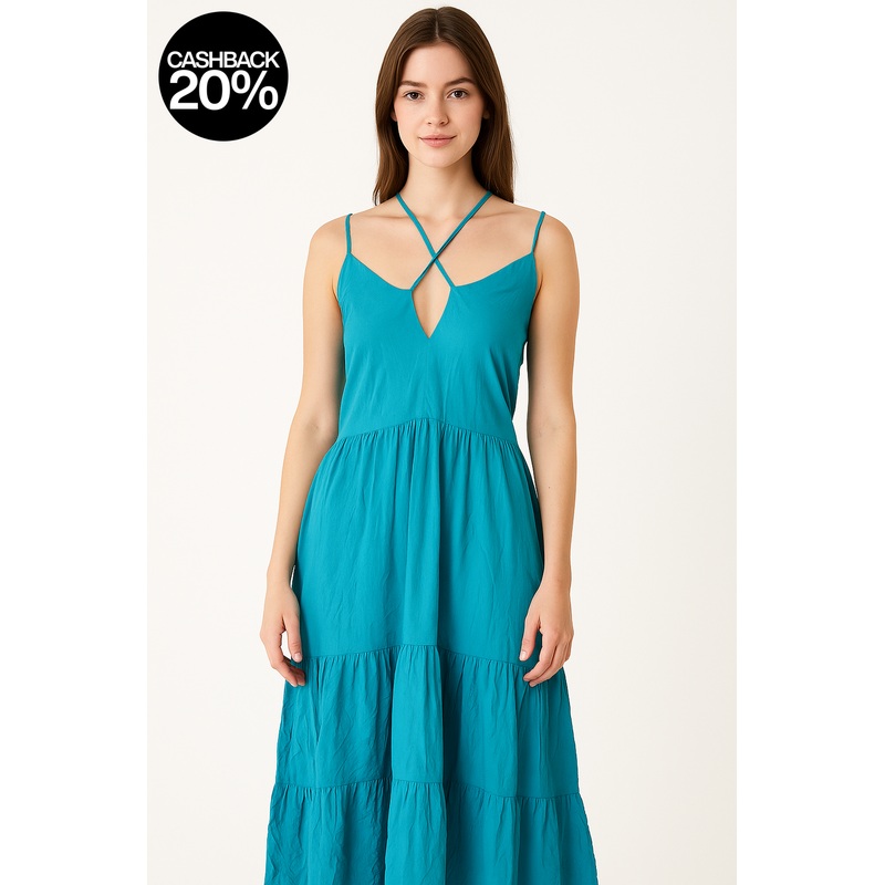 Forever 21 Women’s Aqua Sleeveless Long Dress |Forever 21 In Lebanon