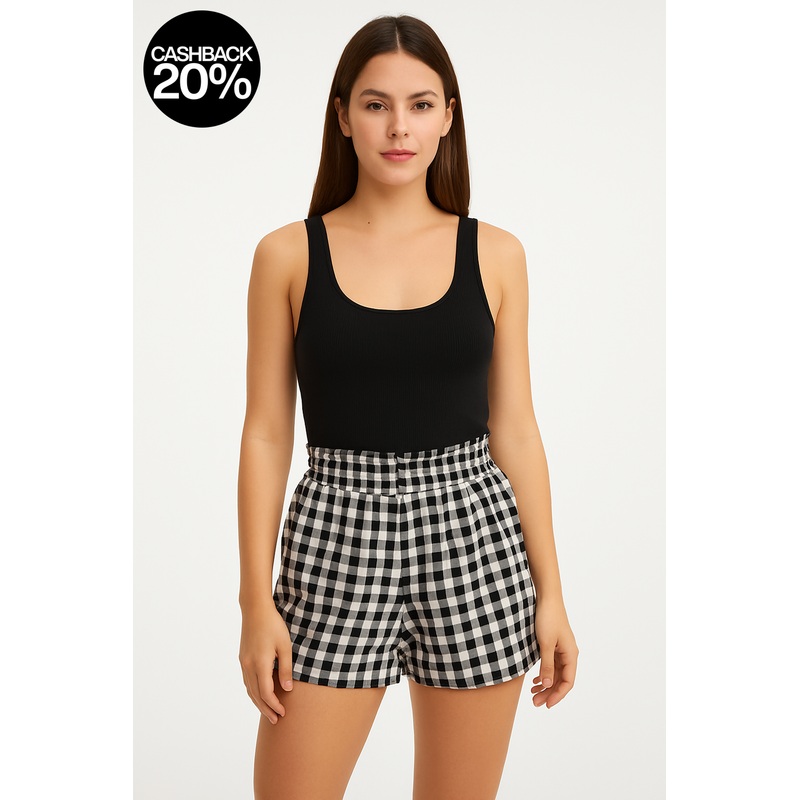 Forever 21 Women’s Black & White Checkered Short |Forever 21 In Lebanon
