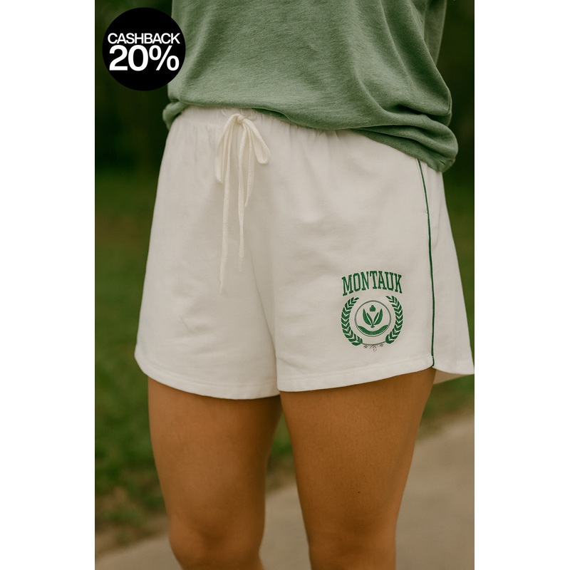 Forever 21 Women’s White Montauk New York Crest Athletic Short | Forever 21 In Lebanon