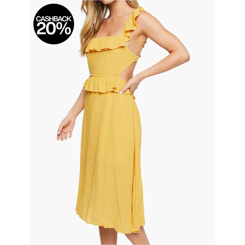 Forever 21 Women’s Yellow Gold Open-Back Dress |Forever 21 In Lebanon