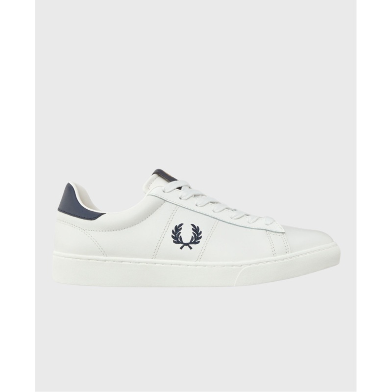 Fred Perry Men’s White Spencer Leather Sneakers |Fred Perry In Lebanon