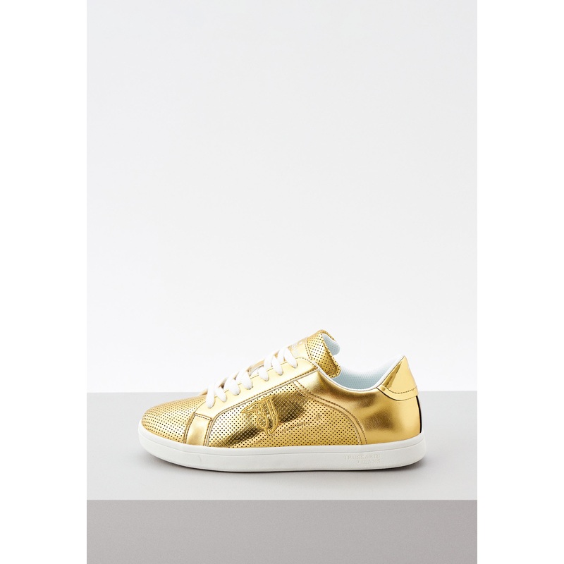 Trussardi Jeans Women’s Gold Logo Ecoleather Sneakers |Trussardi Jeans In Lebanon