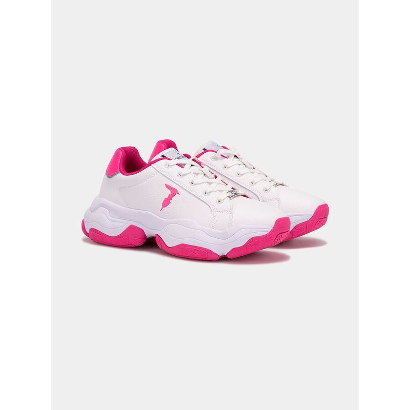 Trussardi Women’s White & Pink Abelia POP MIX Sneakers| Trussardi In Lebanon