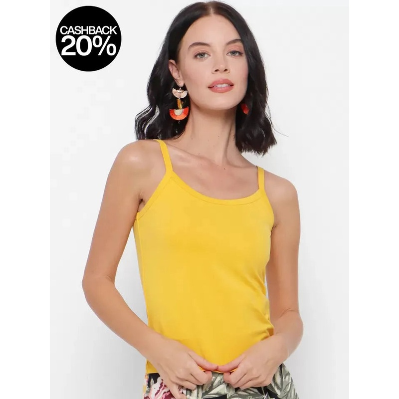 Forever 21 Women’s Light Yellow Solid Tank Top | Forever 21 In Lebanon