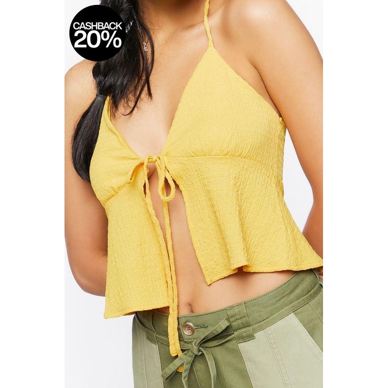 Forever 21 Women’s Mustard Sleeveless Crop Top | Forever 21 In Lebanon