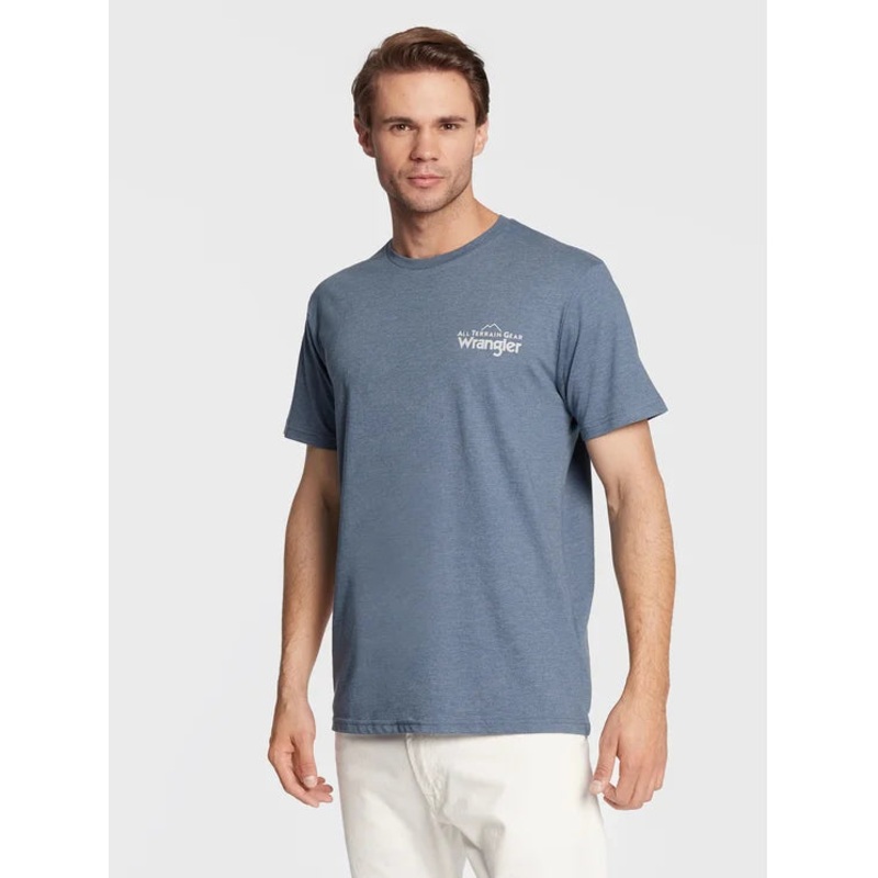 Wrangler Men’s Dusty Blue Logo T-Shirt |Wrangler In Lebanon