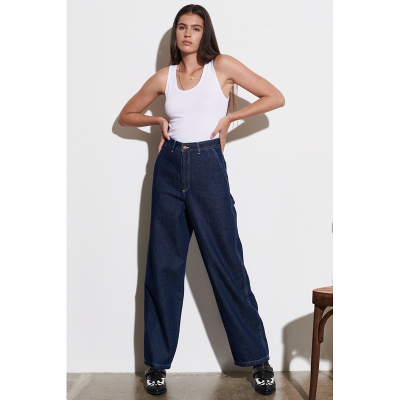 Wrangler Women’s Navy Very High Waist Wide Leg Jeans | Wrangler In Lebanon