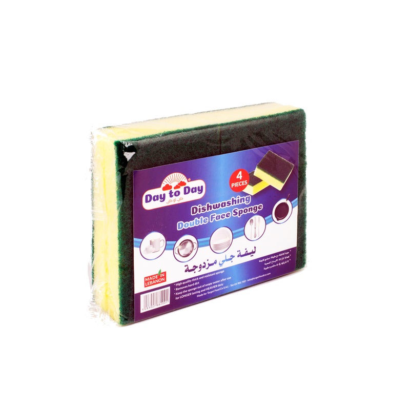 Day To Day Dishwashing Double Face Sponge 4pcs