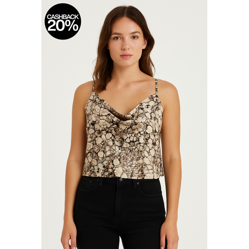 Forever 21 Women’s Ivory-Multi Printed Open-Back Blouse |Forever 21 In Lebanon