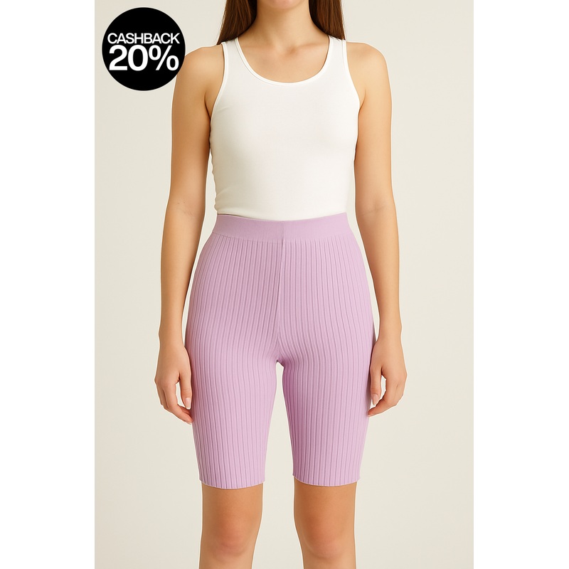 Forever 21 Women’s Light Purple Ribbed Biker Short | Forever 21 In Lebanon