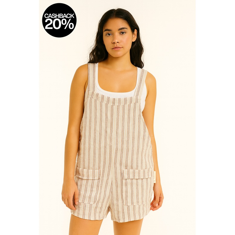 Forever 21 Women’s White-Multi Striped Romper |Forever 21 In Lebanon