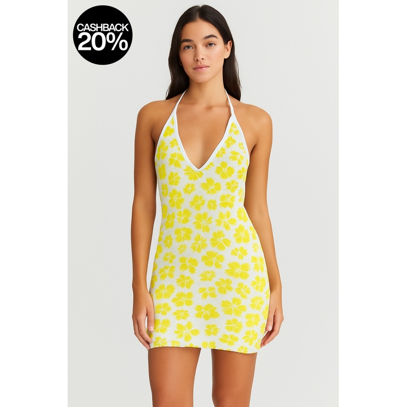 Forever 21 Women’s Yellow Floral Sleeveless Dress |Forever 21 In Lebanon