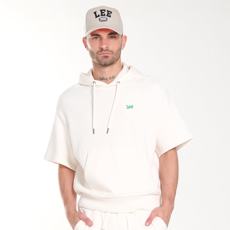 Lee Men’s White Short Sleeve Sweatshirt Hoodie | Lee In Lebanon