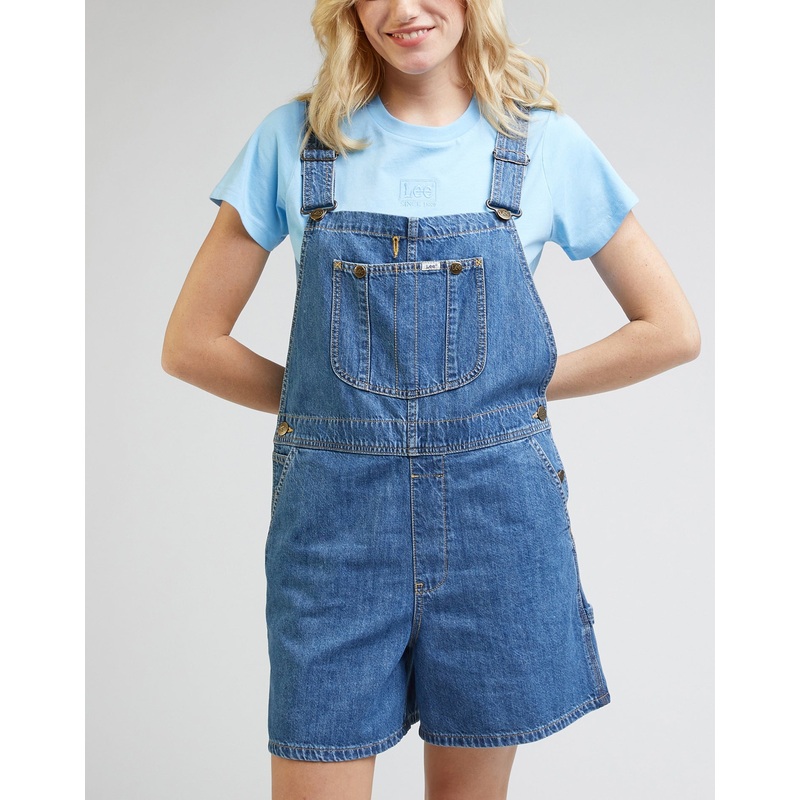 Lee Women’s Blue Short Bib Loose Denim Romper |Lee In Lebanon