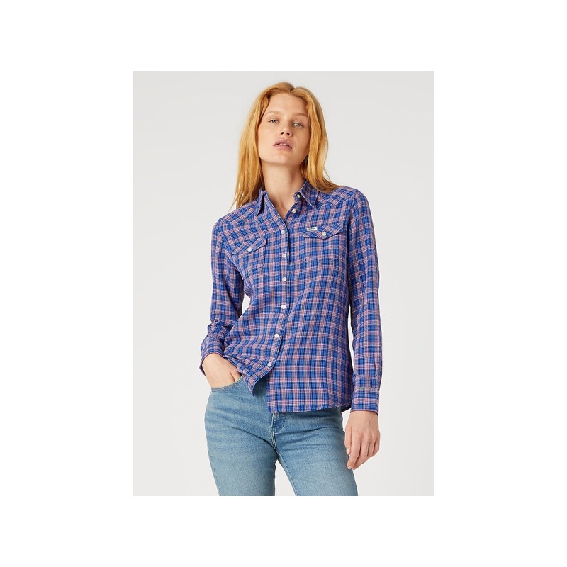 Lee Women’s Nautical Blue Checkered Slim Regular Western Shirt | Lee In Lebanon