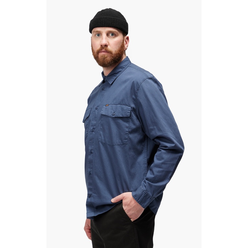 Leesures By Lee Men’s Navy LS Chetopa Long Sleeve Shirt | Lee In Lebanon