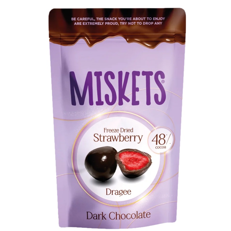 Miskets Freeze Dried Strawberry Dark Chocolate Dragee 80g | Miskets In Lebanon