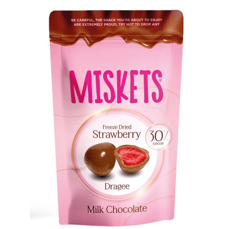 Miskets Freeze Dried Strawberry Milk Chocolate Dragee 80g | Miskets In Lebanon