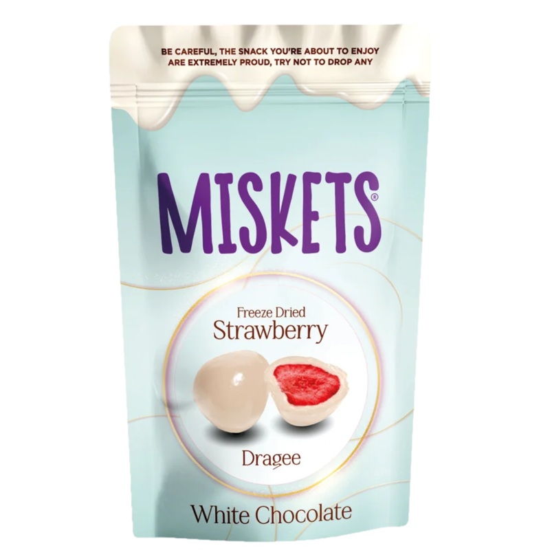 Miskets Freeze Dried Strawberry White Chocolate Dragee 80g | Miskets In Lebanon
