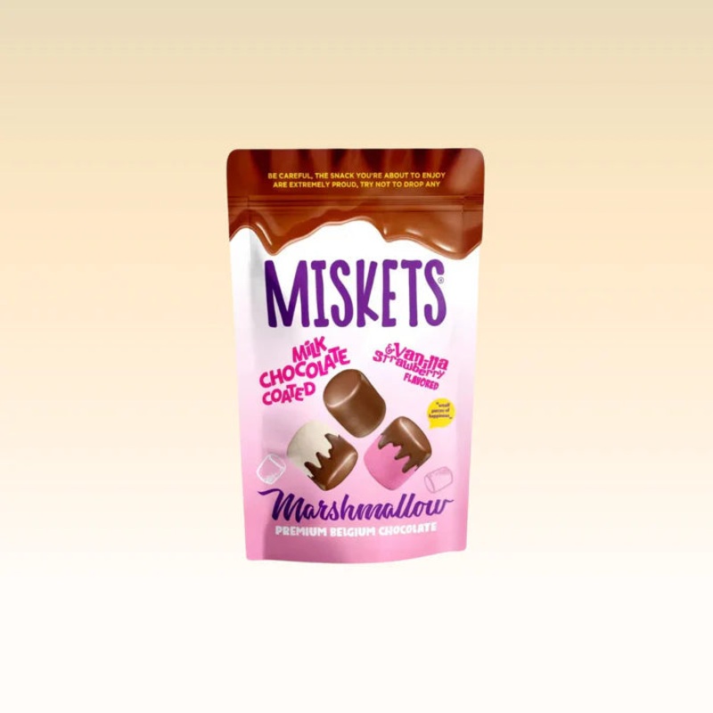 Miskets Marshmallow Vanilla & Strawberry Coated Milk Chocolate 80g | Miskets In Lebanon