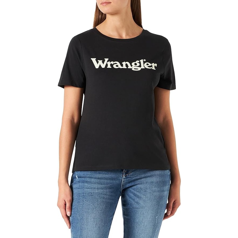 Wrangler Men’s Black Chest Logo Crew Neck T-Shirt | Wrangler In Lebanon