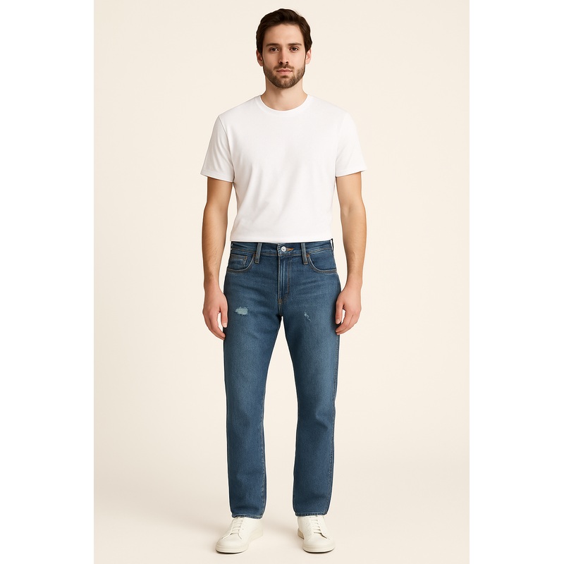 Wrangler Men’s Bright Blue Larston Slim Tapered Jeans | Wrangler In Lebanon