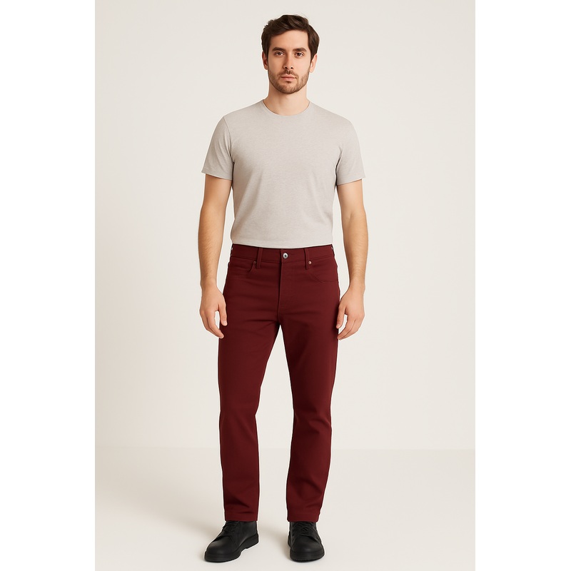 Wrangler Men’s Burgundy Greensboro Regular Straight Pants | Wrangler In Lebanon