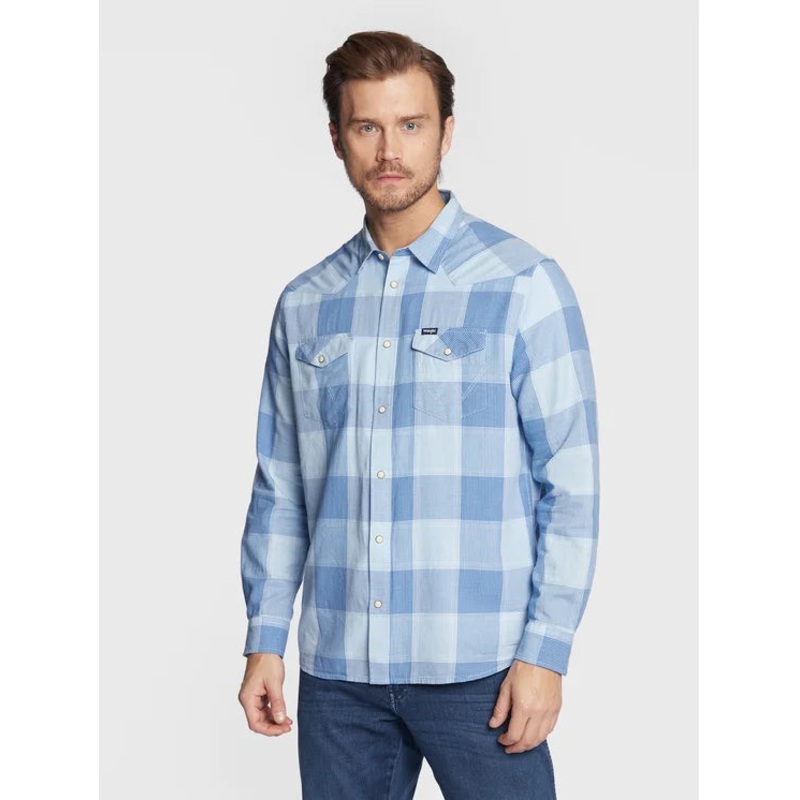 Wrangler Men’s Cerulean Blue Western Shirt |Wrangler In Lebanon