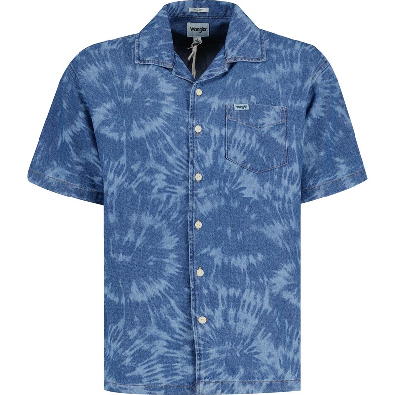 Wrangler Men’s Washed Blue Retro Resort Denim Shirt | Wrangler In Lebanon