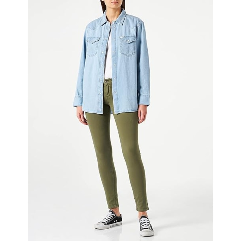 Wrangler Women’s Light Blue Heritage Long Sleeve Denim Shirt |Wrangler In Lebanon